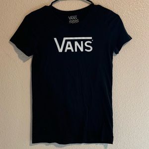 Vans Black and White Logo Women’s Graphic Tee Size S